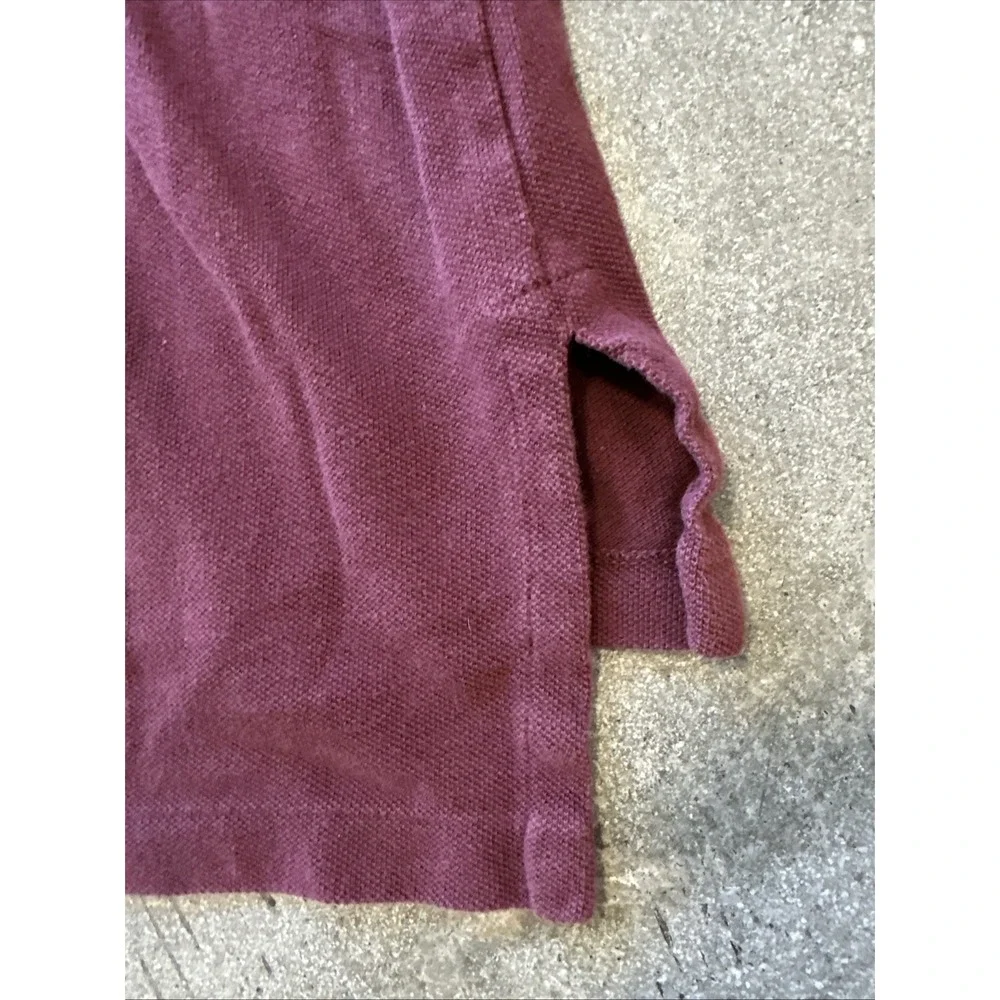 Polo by Ralph Lauren Shirt Men Maroon Sz XXL Long Sleeve 90s Vintage 1/4 Button